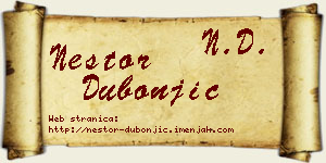 Nestor Dubonjić vizit kartica
